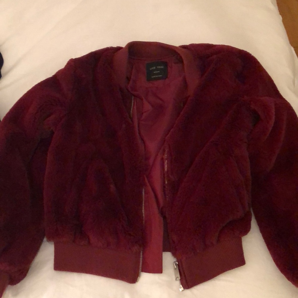 Faux fur bomber jacket